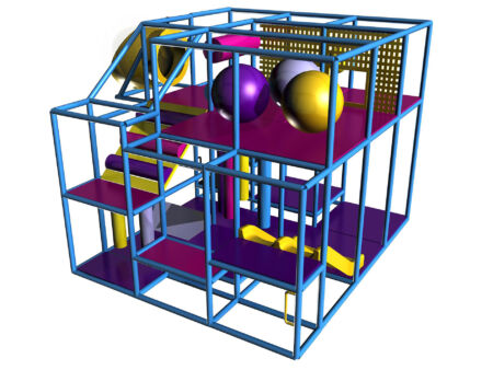 Sistema de juegos para interiores de iglesia GPS402 - (Tamaño del sistema de juegos para interiores) 11 pies de alto x 12 pies de ancho x 14 pies.