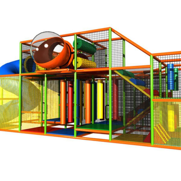 Compre o equipamento de recreação infantil GPS77 – (dimensões do equipamento de recreação infantil) 3,35 m de altura x 3,66 m de largura x 8,53 m de comprimento.