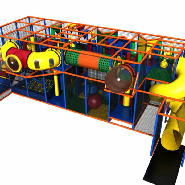 Compre o equipamento de recreação infantil GPS122 – (dimensões do equipamento de recreação infantil) 3,35 m de altura x 4,88 m de largura x 11,02 m de comprimento.