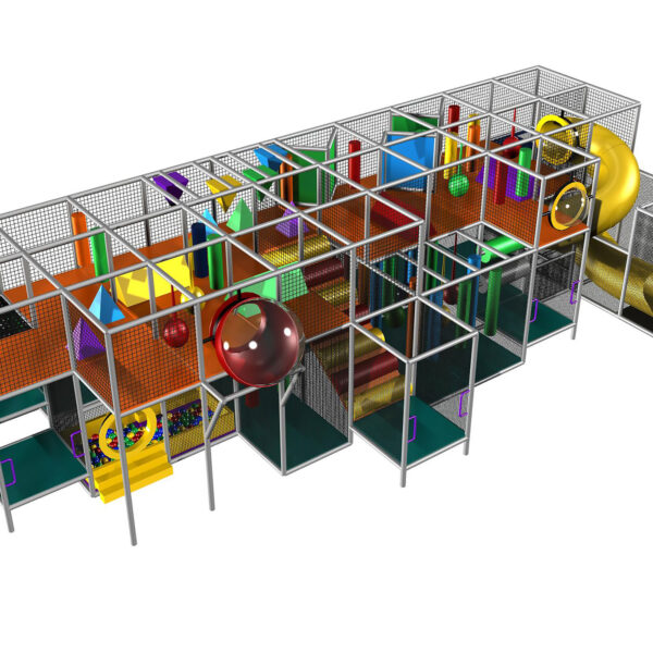 Compre o equipamento de recreação infantil GPS482 – (dimensões do equipamento de recreação infantil) 3,35 m de altura x 4,88 m de largura x 12,19 m de comprimento.