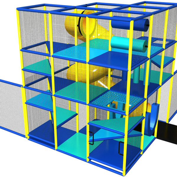Compre o equipamento de recreação infantil GPS129 – (dimensões do equipamento de recreação infantil) 4,5 metros de altura x 3,6 metros de largura x 3,6 metros.