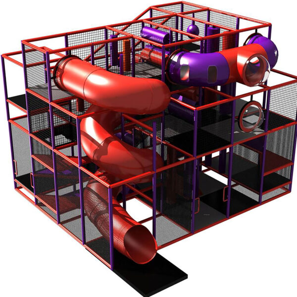 Compre o equipamento de recreação infantil GPS281 – (dimensões do equipamento de recreação infantil) 4,5 metros de altura x 4,8 metros de largura x 6 metros de comprimento.