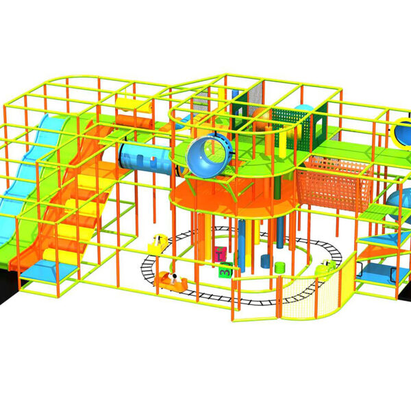 Compre o equipamento de recreação interna GPS213 – (dimensões do equipamento de recreação interna) 4,5 metros de altura x 7,3 metros de largura x 13,4 metros de comprimento.