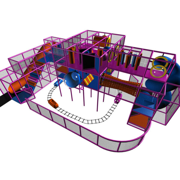 Compre o equipamento de recreação interna GPS2 – (dimensões do equipamento de recreação interna) 4,5 metros de altura x 8,5 metros de largura x 13,4 metros de comprimento.