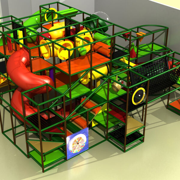 Compre o equipamento de recreação infantil GPS474 – (dimensões do equipamento de recreação infantil) 4,5 metros de altura x 9,7 metros de largura x 10,4 metros de comprimento.