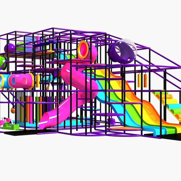 Compre o equipamento de recreação para ambientes internos GPS184 – (dimensões do equipamento de recreação para ambientes internos) 5,8 m de altura x 13,4 m de largura x 9,4 m de profundidade.