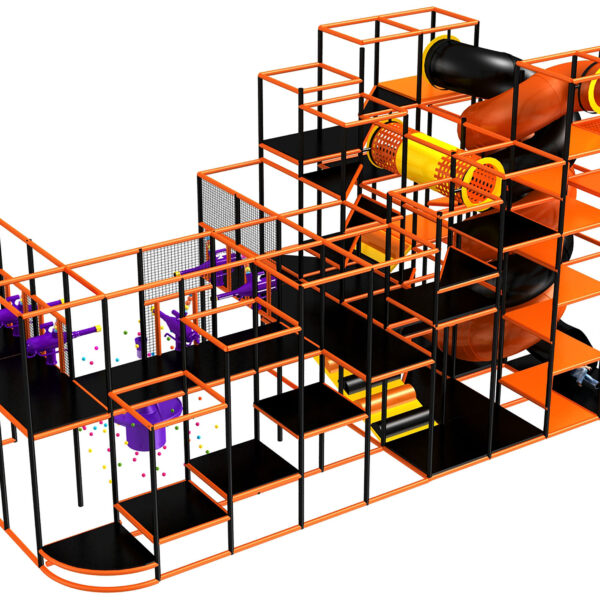 Compre o equipamento de recreação para ambientes internos GPS171 – (dimensões do equipamento de recreação para ambientes internos) 6 metros de altura x 4,8 metros de largura x 11 metros de comprimento.