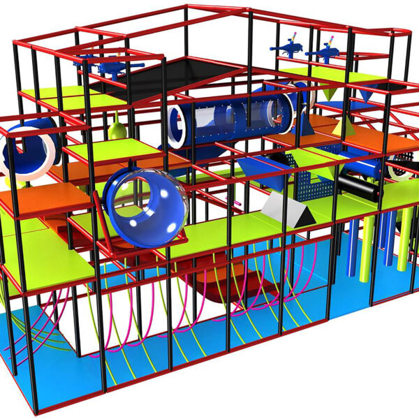 Compre o equipamento de recreação infantil GPS411 – (dimensões do equipamento de recreação infantil) 6 metros de altura x 4,9 metros de largura x 11 metros de comprimento.