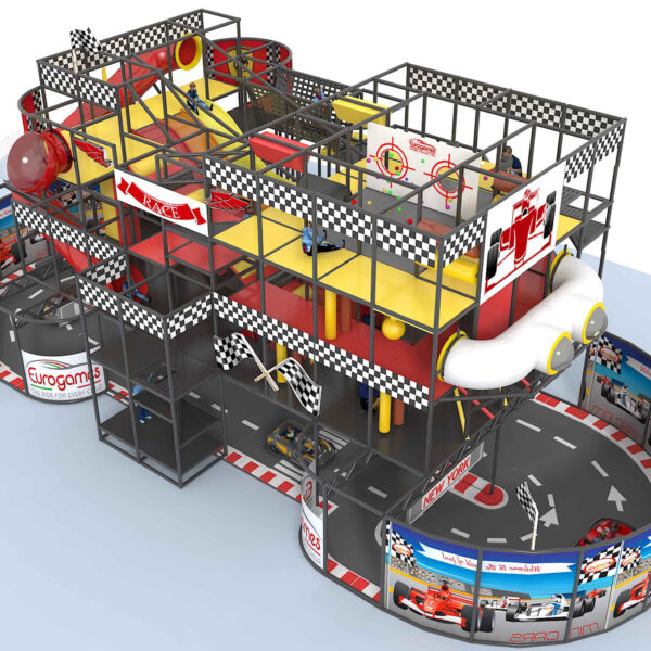 Compre o equipamento de recreação interna GPS511 – (dimensões do equipamento de recreação interna) 6,7 m de altura x 18,3 m de largura x 8,5 m de profundidade.