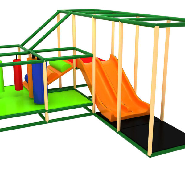 Compre o equipamento de recreação infantil GPS349 – (dimensões do equipamento de recreação infantil) 2,4 m de altura x 3,6 m de largura x 4,8 m de comprimento.