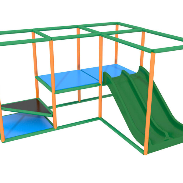 Parque infantil interior GPS922 – (Tamaño del sistema de juego interior) – 17 pies de alto x 24 pies de ancho x 34 pies.