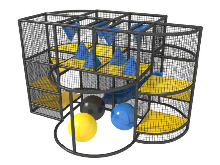 Parque de juegos interior GPS947 - (Tamaño del sistema de juego interior) - 10 pies de alto x 12 pies de ancho x 16 pies.