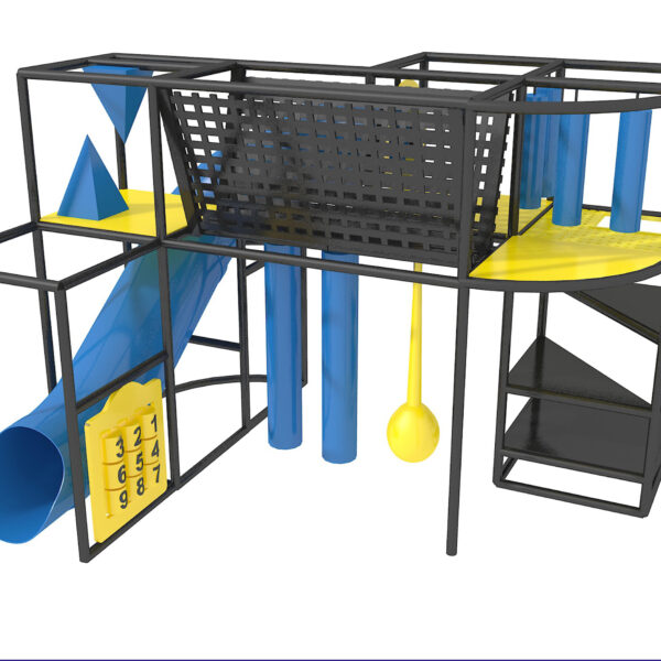 Parque infantil interior GPS949 – (Tamaño del sistema de juego interior) – 11 pies de alto x 12 pies de ancho x 16 pies.