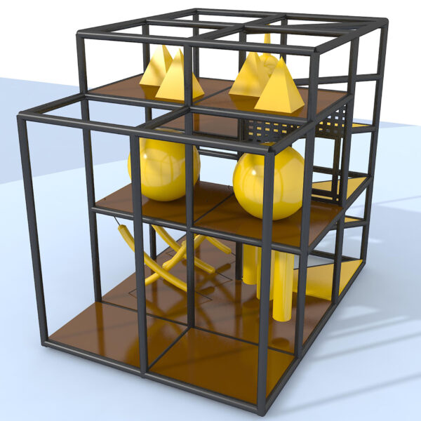 Parque de juegos interior GPS951 – (Tamaño del sistema de juego interior) – 10 pies de alto x 8 pies de ancho x 8 pies.