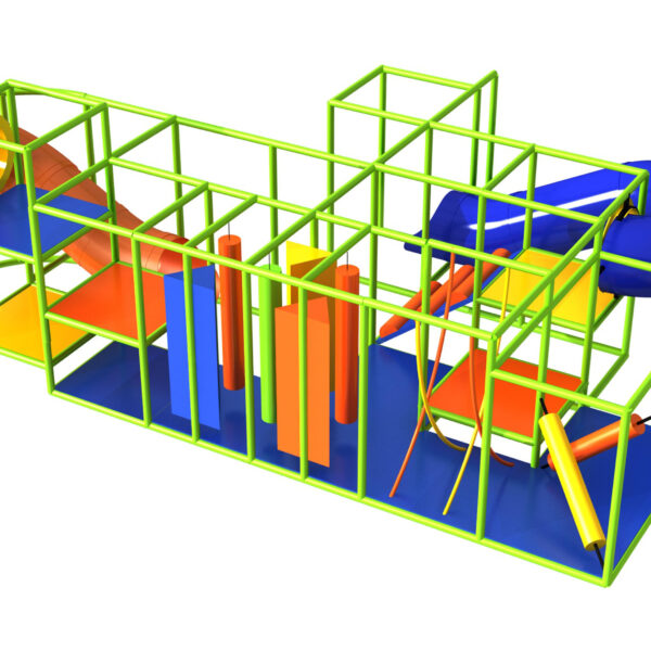 Parque de juegos interior GPS963 – (Tamaño del sistema de juego interior) – 9 pies de alto x 16 pies de ancho x 28 pies.