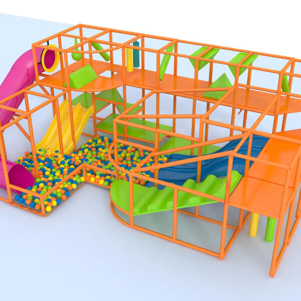 Parque infantil coberto GPS1014 – 3,35 m de altura x 9,75 m de largura x 5,5 m.