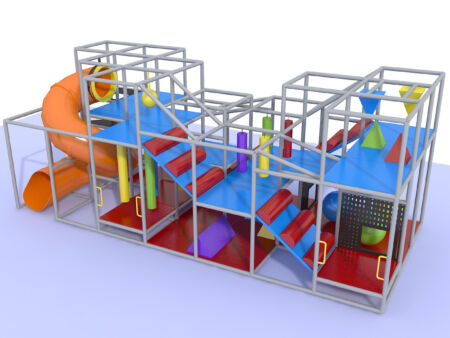 Parque infantil coberto GPS1025 - 3,35 m de altura x 8,54 m de largura x 3,66 m.