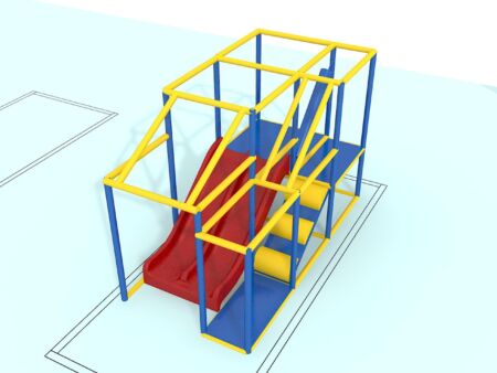Parque infantil interior GPS1027B - 9 pies de alto x 6 pies de ancho x 16 pies.