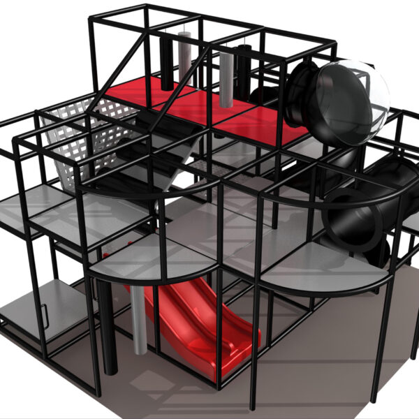 Parque infantil coberto GPS1029 – 4,5 metros de altura x 6 metros de largura x 5,5 metros.