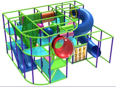 Parque infantil coberto GPS1044 - 3,6 metros de altura x 6 metros de largura x 6 metros.