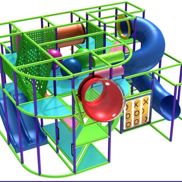 Parque infantil coberto GPS1044 – 3,6 metros de altura x 6 metros de largura x 6 metros.