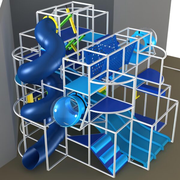 Parque infantil coberto GPS1045 – 5,8 m de altura x 6,1 m de largura x 7,6 m.