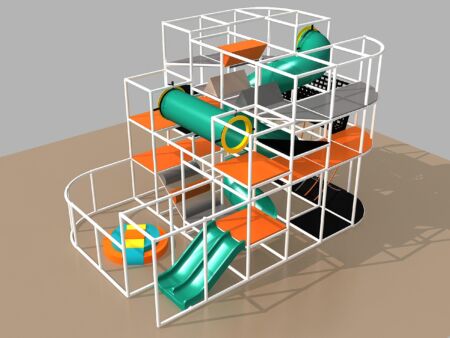Parque infantil coberto GPS1046 - 4,8 m de altura x 7,3 m de largura x 4,8 m.