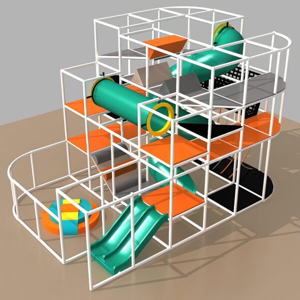 Parque infantil coberto GPS1046 – 4,8 m de altura x 7,3 m de largura x 4,8 m.