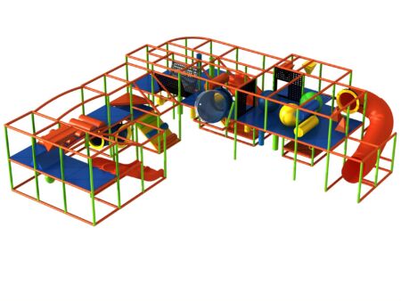 Parque infantil coberto GPS1052 - 2,7 m de altura x 9,7 m de largura x 9,7 m.
