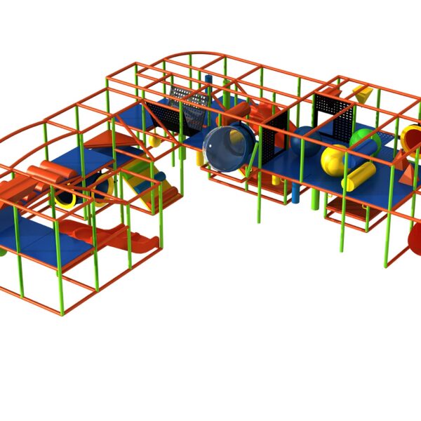 Parque infantil coberto GPS1052 – 2,7 m de altura x 9,7 m de largura x 9,7 m.
