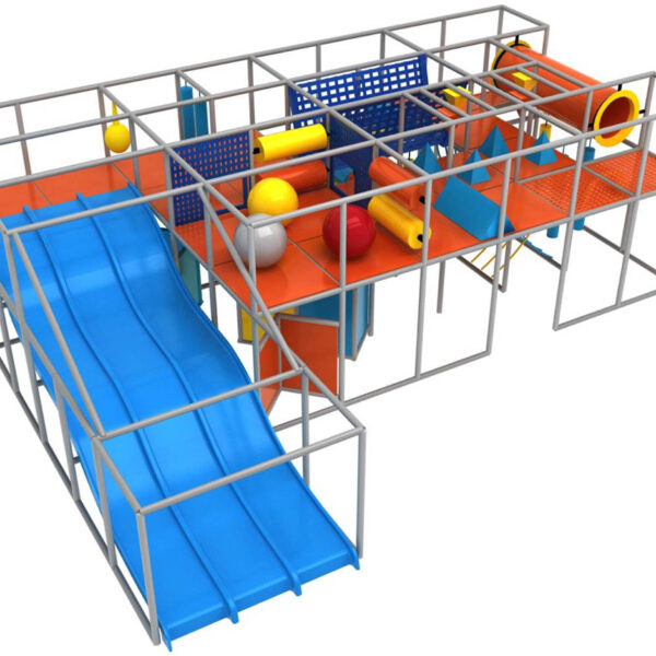 Parque infantil coberto GPS1053 – 3 metros de altura x 7,3 metros de largura x 9,8 metros de comprimento.