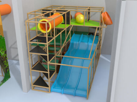 Parque infantil coberto GPS1001 - 4,5 metros de altura x 7,3 metros de largura x 4,9 metros.