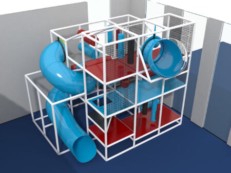 Parque infantil coberto GPS1012 - 4,27 m de altura x 4,88 m de largura x 4,88 m.