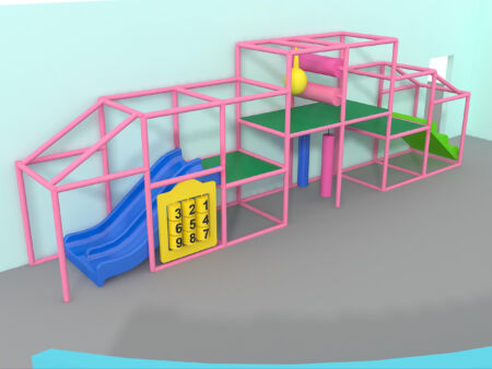 Parque infantil coberto GPS1015 - 2,7 m de altura x 8,5 m de largura x 1,2 m.