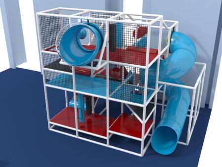 Parque infantil coberto GPS1016 - 4,27 m de altura x 4,87 m de largura x 4,87 m.