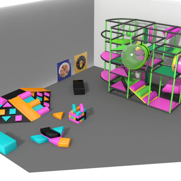 Parque infantil coberto GPS1018 – 3,6 metros de altura x 6 metros de largura x 3,6 metros.