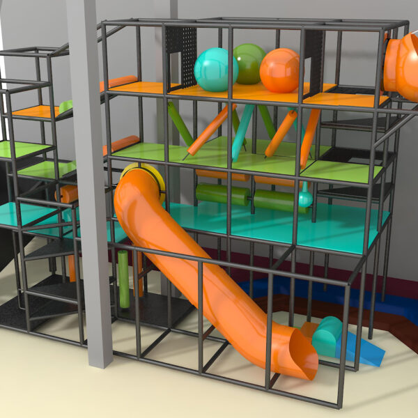 Parque infantil coberto GPS1019 – 5,8 m de altura x 8,5 m de largura x 3,7 m.