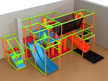 Parque infantil coberto GPS1033 - 2,7 m de altura x 7,3 m de largura x 3,7 m.