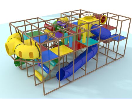 Parque infantil coberto GPS1035 - 3,6 metros de altura x 8,5 metros de largura x 4,9 metros.