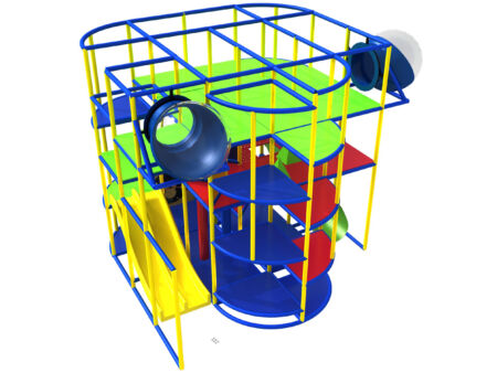 Parque infantil coberto GPS981 - 4,5 metros de altura x 4,8 metros de largura x 4,8 metros.