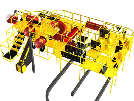 Parque infantil coberto GPS991 - 4 metros de altura x 8,5 metros de largura x 14,6 metros de comprimento.