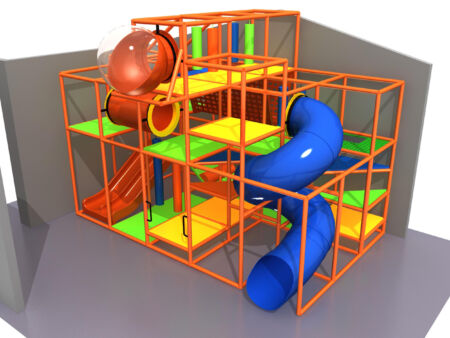 Parque infantil coberto GPS992 - 4,5 metros de altura x 6 metros de largura x 3,6 metros de profundidade.