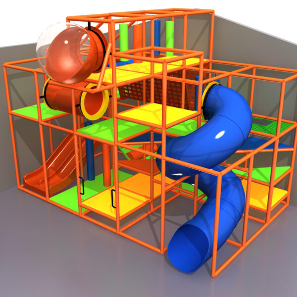 Parque infantil coberto GPS992 – 4,5 metros de altura x 6 metros de largura x 3,6 metros de profundidade.