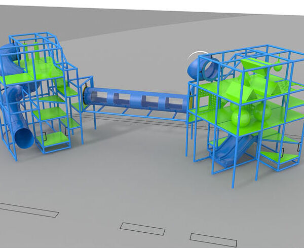 Parque infantil interior GPS1131 – 15 pies de alto x 42,5 pies de ancho x 16 pies.