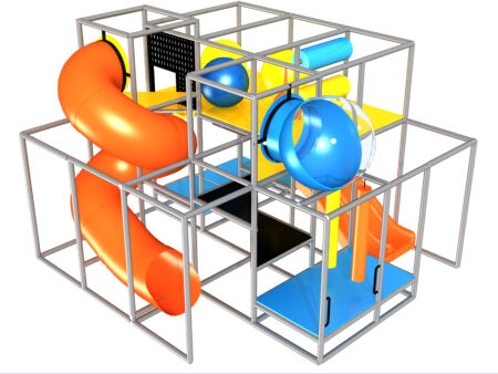 Parque infantil coberto GPS1038 - 3,6 metros de altura x 4,8 metros de largura x 4,5 metros.