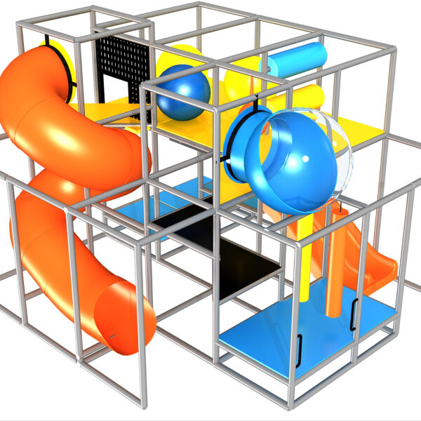 Parque infantil coberto GPS1038 – 3,6 m de altura x 4,8 m de largura x 4,5 m.