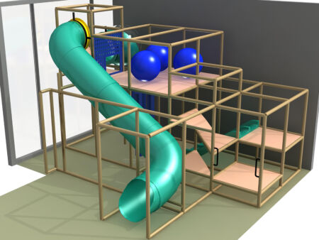 Parque infantil interior GPS1091 - 13 pies de alto x 20 pies de ancho x 16 pies.