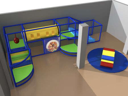 Parque infantil interior GPS1125 - 7 pies de alto x 24 pies de ancho x 12 pies.