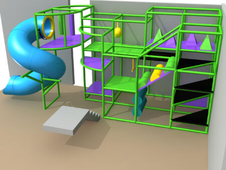 Parque infantil interior GPS1097 - 12 pies de alto x 12 pies de ancho x 28 pies.