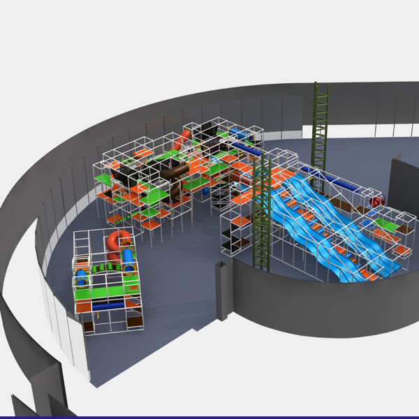 Parque infantil interior GPS1117 – 21 pies de alto x 92 pies de ancho x 84 pies.